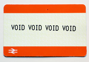 Ticket with void text